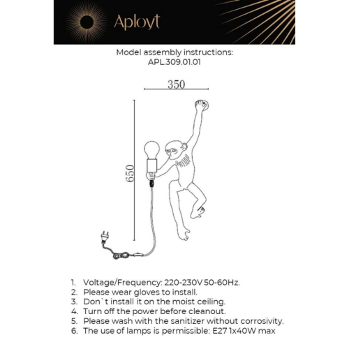 Настенный светильник Aployt Magali APL.309.01.01 изображение в интернет-магазине Cramer Light фото 2