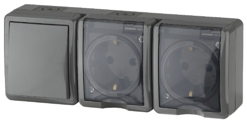 Блок две розетки+выключатель Эра 11-7403-03 Б0027674 дополнительное фото