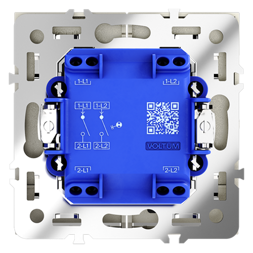 Выключатель двухклавишный с подсветкой Voltum S70 VLS020205 (сталь) дополнительное фото фото 5