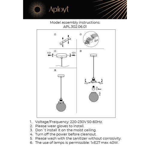 Подвесной светильник Aployt Sofi APL.302.06.01 изображение в интернет-магазине Cramer Light фото 2