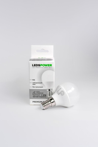 Светодиодная лампа LEDS POWER P45 E14 6Вт 4000К 006727 изображение в интернет-магазине Cramer Light фото 3