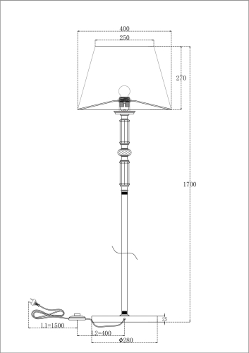 Торшер Maytoni Riverside MOD018FL-01CH изображение в интернет-магазине Cramer Light фото 5