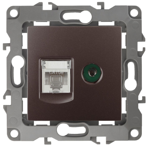 Розетка комбинированная RJ45+TV Эра 12-3110-13 Б0027448 дополнительное фото