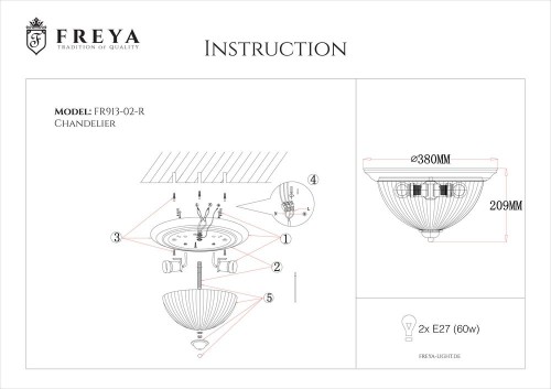 Потолочный светильник Freya Planum FR2913-CL-02-BZ изображение в интернет-магазине Cramer Light фото 2