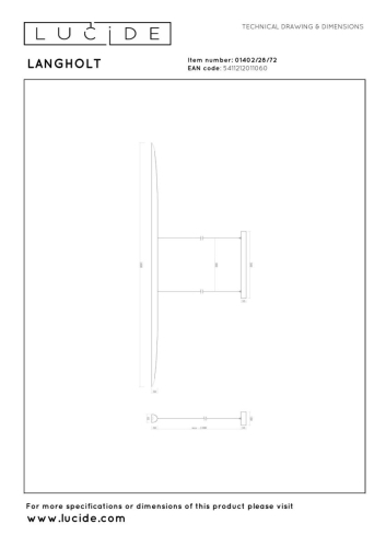 Подвесной светильник Lucide Langholt 01402/28/72 изображение в интернет-магазине Cramer Light фото 10