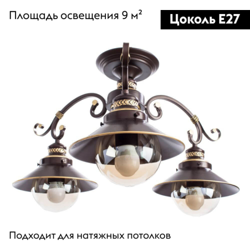 Потолочная люстра Arte Lamp 7 A4577PL-3CK изображение в интернет-магазине Cramer Light фото 2