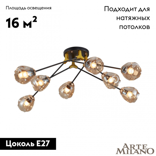 Потолочная люстра Arte Milano Amalfi 252588/8 Br изображение в интернет-магазине Cramer Light фото 2