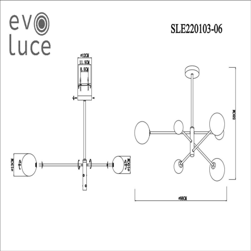 Подвесная люстра Evoluce Arcola SLE220103-06 изображение в интернет-магазине Cramer Light фото 2