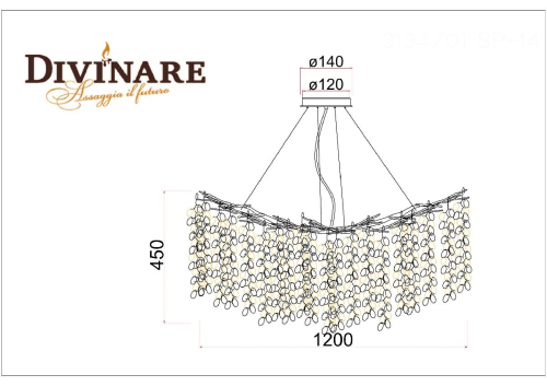 Подвесная люстра Divinare Salice 3134/01 SP-14 изображение в интернет-магазине Cramer Light фото 2