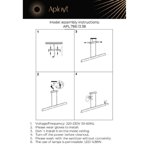 Подвесной светильник Aployt Gercia APL.786.13.38 изображение в интернет-магазине Cramer Light фото 2