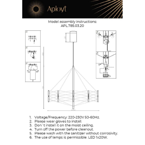 Подвесная люстра Aployt Babetta APL.785.03.20 изображение в интернет-магазине Cramer Light фото 3