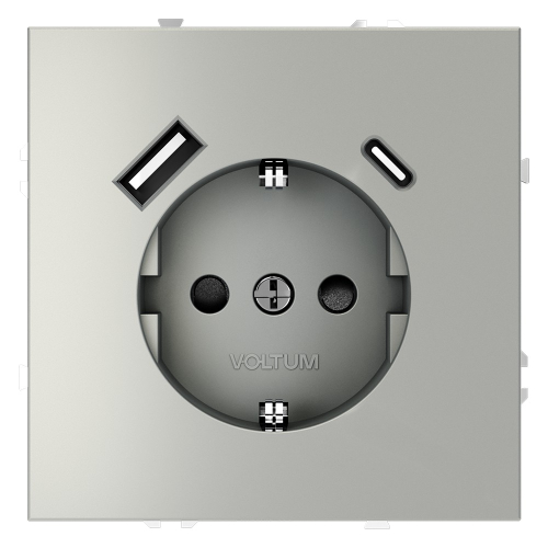 Розетка с USB, A+C Voltum S70 VLS040505 (сталь) дополнительное фото