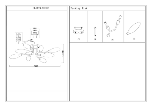 Потолочная люстра ST LUCE DESIMA SL1174.302.08 изображение в интернет-магазине Cramer Light фото 6