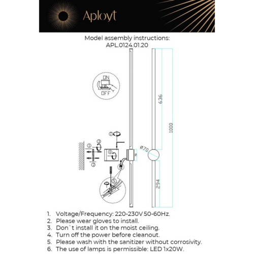 Настенный светильник Aployt Gabi APL.0124.01.20 изображение в интернет-магазине Cramer Light фото 13