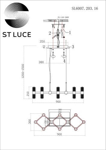 Подвесная люстра ST Luce Gemina SL6007.203.16 изображение в интернет-магазине Cramer Light фото 4