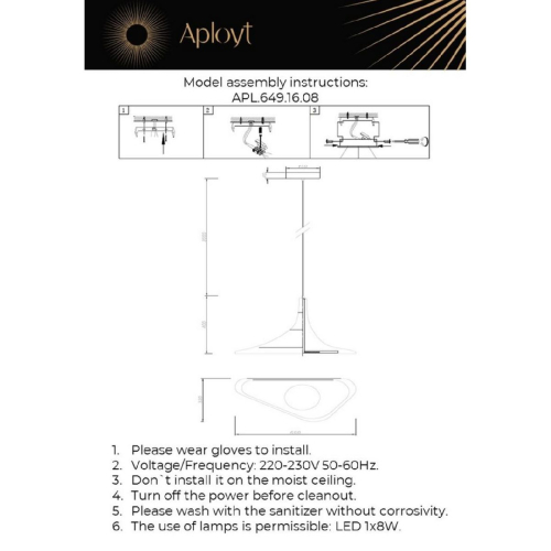 Подвесной светильник Aployt Silvi APL.649.16.08 изображение в интернет-магазине Cramer Light фото 2
