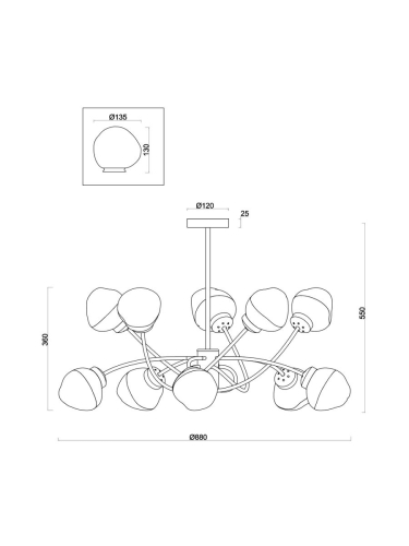 Люстра на штанге Freya Volani FR8017PL-10MG изображение в интернет-магазине Cramer Light фото 11