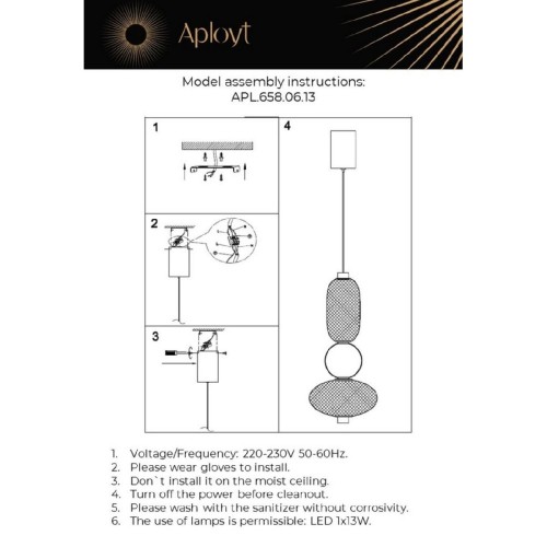 Подвесной светильник Aployt Nikusia APL.658.06.13 изображение в интернет-магазине Cramer Light фото 2