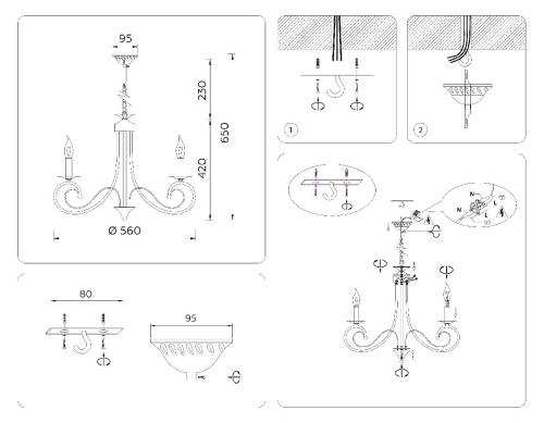 Подвесная люстра Ambrella Light Modern TR9606 изображение в интернет-магазине Cramer Light фото 4