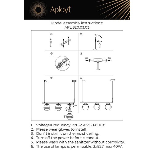 Подвесная люстра Aployt Lulu APL.820.03.03 изображение в интернет-магазине Cramer Light фото 2