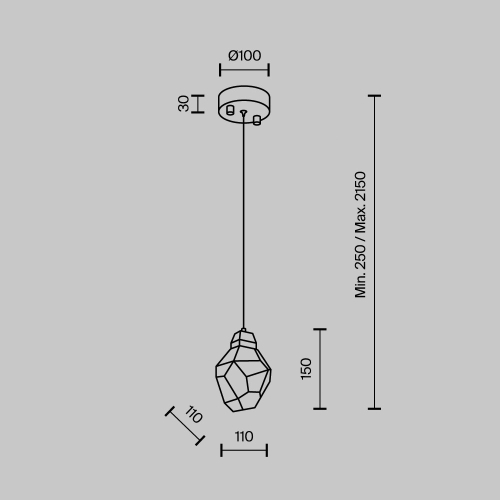 Подвесной светильник Modelux ML.88971.1 BS изображение в интернет-магазине Cramer Light фото 2