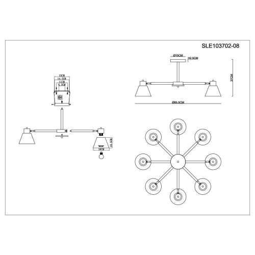 Потолочная люстра Evoluce Buve SLE103702-08 изображение в интернет-магазине Cramer Light фото 3