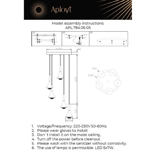 Каскадная люстра Aployt Agas APL.784.06.05 изображение в интернет-магазине Cramer Light фото 2