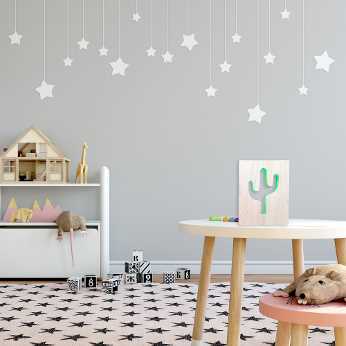 Светодиодный ночник Apeyron Кактус зеленый 2хАА МДФ 12-186 изображение в интернет-магазине Cramer Light фото 5