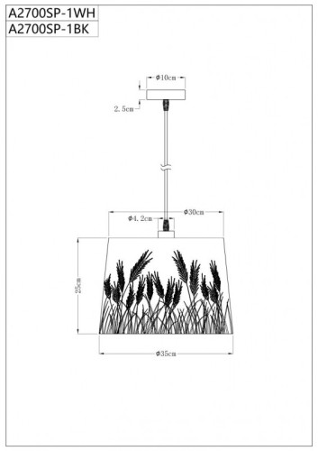 Подвесная люстра ARTE Lamp A2700SP-1WH изображение в интернет-магазине Cramer Light фото 4