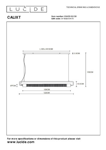 Подвесной светильник Lucide Calixt 05433/02/30 изображение в интернет-магазине Cramer Light фото 6