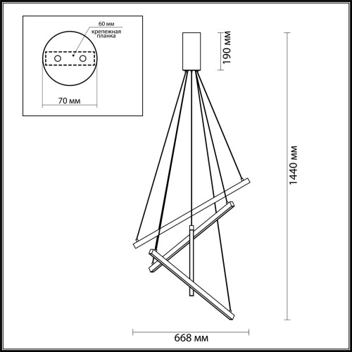 Подвесной светодиодный светильник Odeon Light Cometa 3860/48B изображение в интернет-магазине Cramer Light фото 2