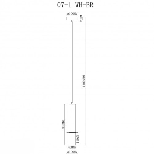 Подвесной светильник iLamp Lofty 10705-1 WH-BR изображение в интернет-магазине Cramer Light фото 2