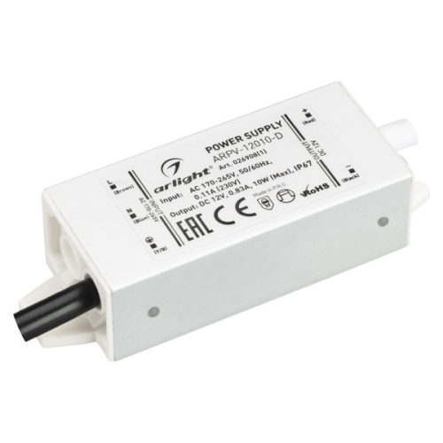 Блок питания Arlight ARPV-12010-D 12V 10W IP67 0,83A 026908(1) изображение в интернет-магазине Cramer Light