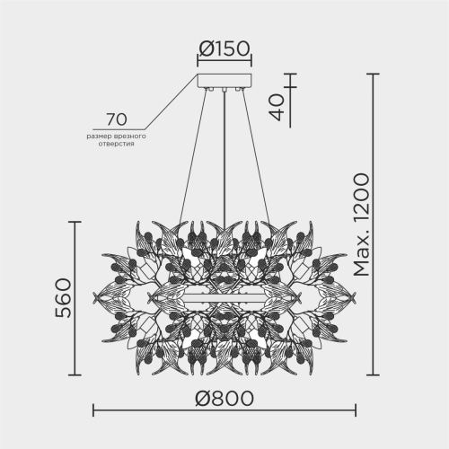 Подвесная люстра Modelux premium ML.6808.800P CR изображение в интернет-магазине Cramer Light фото 2