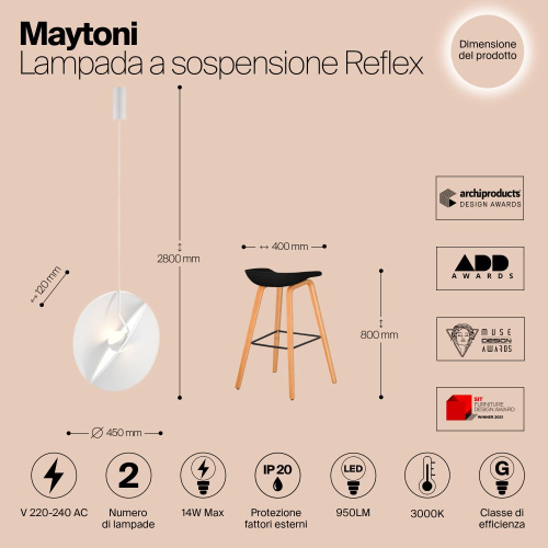 Подвесной светильник Maytoni Reflex MOD154PL-L6W3K изображение в интернет-магазине Cramer Light фото 2