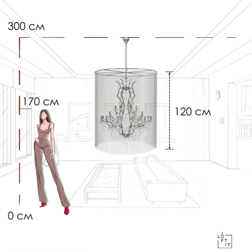 Подвесная люстра Loft IT Vaille Crystal 10450/1200 изображение в интернет-магазине Cramer Light фото 10