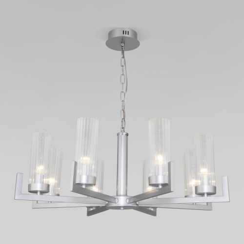 Подвесная люстра Eurosvet Arganie 60133/8 серебро изображение в интернет-магазине Cramer Light