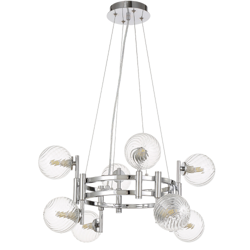 Подвесная люстра Crystal Lux LUXURY SP8 CHROME изображение в интернет-магазине Cramer Light фото 2