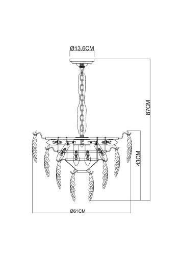 Подвесная люстра Arte Lamp Lilly A4070LM-9GO изображение в интернет-магазине Cramer Light фото 6