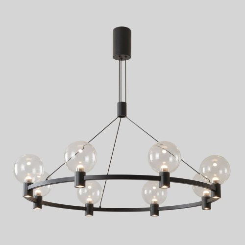 Подвесная люстра Crystal Lux DUET SP56W LED BLACK изображение в интернет-магазине Cramer Light фото 3