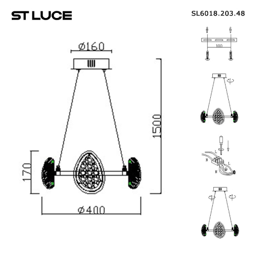 Подвесная люстра ST Luce Enigma SL6018.203.48 изображение в интернет-магазине Cramer Light фото 4