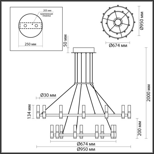 Подвесная люстра Odeon Light Candel 5009/98L изображение в интернет-магазине Cramer Light фото 2