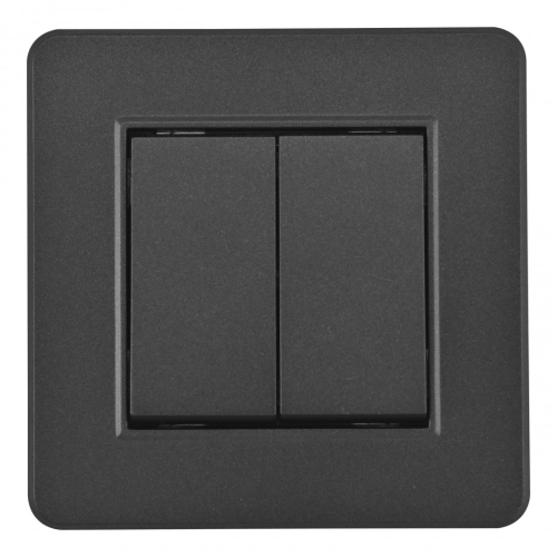 Выключатель двухклавишный Arte Milano SET16-1-30-2 black дополнительное фото фото 2