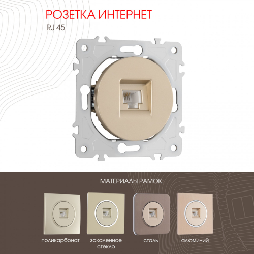 Розетка RJ45 Arte Milano 202.45-1.shampan дополнительное фото