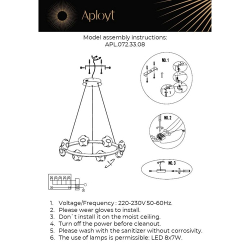 Подвесная люстра Aployt Klarissa APL.072.33.08 изображение в интернет-магазине Cramer Light фото 2