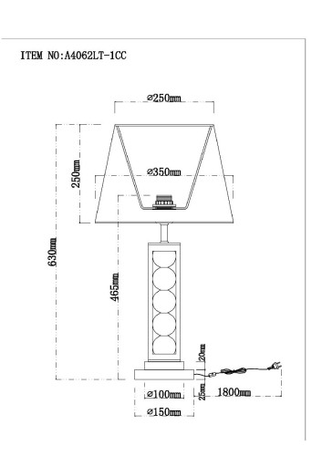 Настольная лампа Arte Lamp Jessica A4062LT-1CC изображение в интернет-магазине Cramer Light фото 5