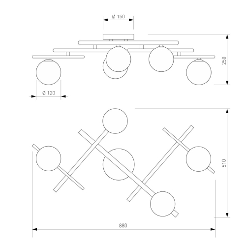 Потолочный светильник Eurosvet Liana 502001/5 латунь a072099 изображение в интернет-магазине Cramer Light фото 4