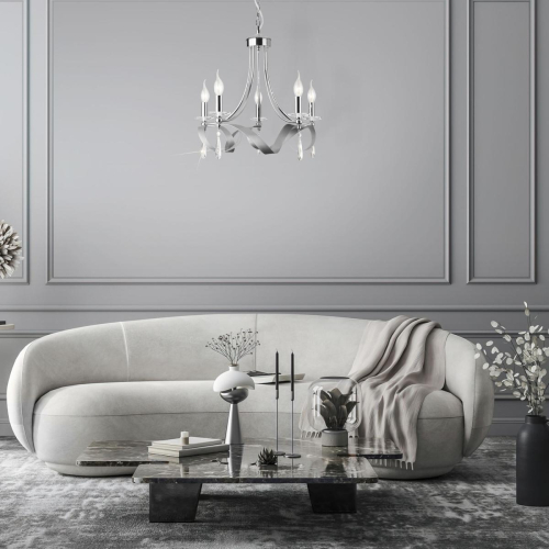 Подвесная люстра Eurosvet Adelia 60064/5 хром изображение в интернет-магазине Cramer Light фото 3