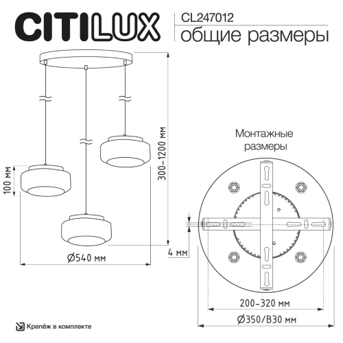 Подвесной светильник Citilux Signature CL247012 изображение в интернет-магазине Cramer Light фото 10