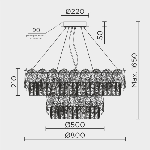 Подвесная люстра Modelux ML.7445.800.500 GD изображение в интернет-магазине Cramer Light фото 2